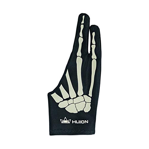 Huion Skeleton Glove para Tableta Gráfica de Dibujo, Guante Antiincrustante Ideal para Personas que Usan Tabletas de Dibujo y Cajas de luz (1 Unidad de Tamaño Libre, Bueno para la Mano Derecha)