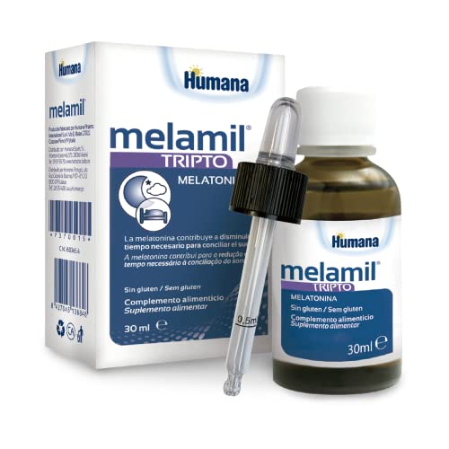 Humana MELAMIL Tripto, a base de melatonina, triptófano y vitamina B6, Complemento Alimenticio que ayuda a conciliar el Sueño; 30ml