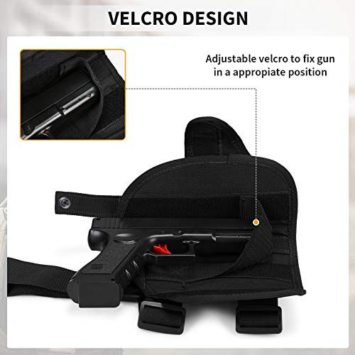 HUNTVP Táctical Bolsa de Pierna para Pistola Militar Nailon Funda Impermeable para Diestros Hombres Deporte Airsoft Paintball Cosplay, Tipo 5-Negro