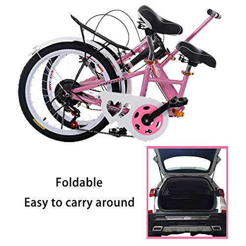 HUOFEIKE Plegable En Tándem Bicicletas, Conveniente Moto Padre-Hijo, Fácil De Viajar con Niños, Bicicletas Madre-Hijo para Hombres Y Mujeres Madres Lactantes Excursión,b1