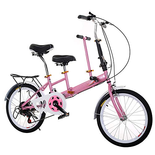 HUOFEIKE Plegable En Tándem Bicicletas, Conveniente Moto Padre-Hijo, Fácil De Viajar con Niños, Bicicletas Madre-Hijo para Hombres Y Mujeres Madres Lactantes Excursión,b1