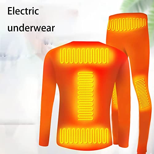 HWZZ Ropa Interior Calefactora para Hombres Conjunto De Pantalones Y Pantalones Térmicos Térmicos Térmicos con USB Eléctrico para Controlar La Temperatura En Invierno,Azul,S