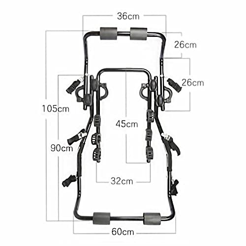 HXFENA Portabicicletas de Acero con Alto Contenido de Carbono Portaequipajes Trasero para AutomóVil El Puede Colgar 3 Bicicletas No Requiere Ensamblaje FáCil de Usar/Black/A