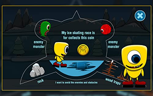 Ice Skating Creature : The Winter Cute Monster Coin Race - Free