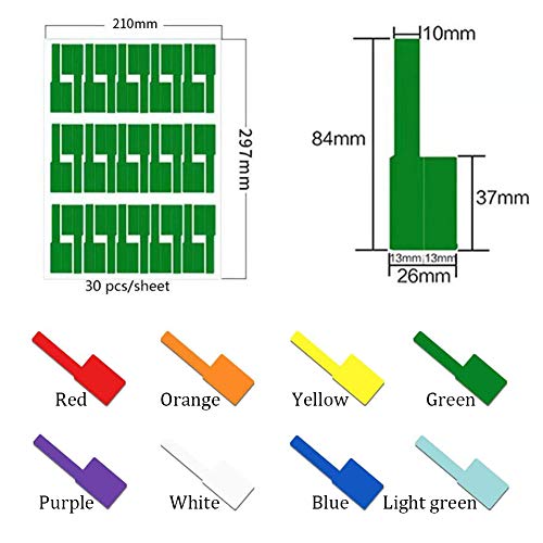 Identificador de Cables,Etiquetas Cables,480 Piezas Etiqueta del Cable Adhesivas Pegatinas Autoadhesivo Impermeable,Resistente al Desgarro Resistente al Aceite,Flexible(16 Hojas 8 Colores Variados)