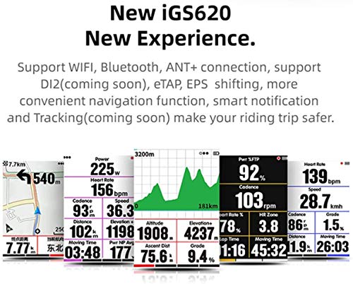 iGPSPORT iGS620 Ordenador de Bicicleta Ant+ Inalámbrico Multi-Lenguaje Ciclismo Ordenador GPS Bicicleta Combo Pack con Monitor de Frecuencia Cardíaca Soporte Bicicleta Sensor de Velocidad de Cadencia