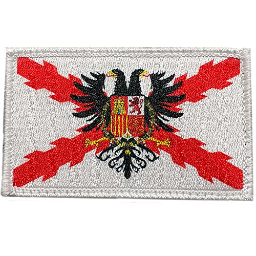 Imperial Bandera Cruz de Borgoña con Águila - Parches Ropa - Parches Militares - Tercios Españoles - Imperio Español - 80 x 50 mm