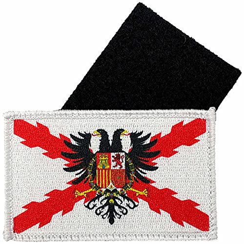 Imperial Bandera Cruz de Borgoña con Águila - Parches Ropa - Parches Militares - Tercios Españoles - Imperio Español - 80 x 50 mm