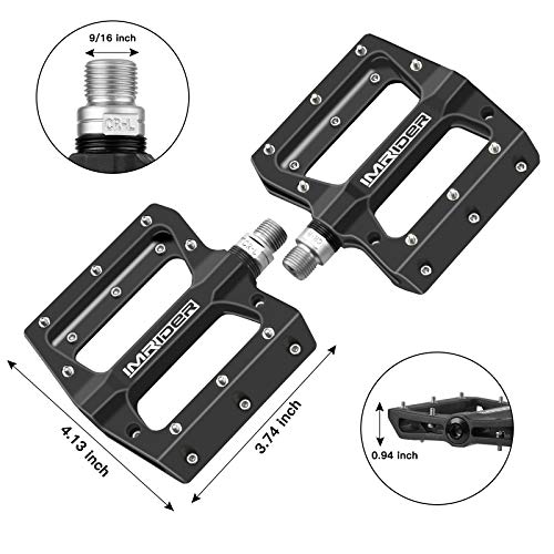 Imrider Bicicleta de montaña Pedal de nylon ligero 9/16 pulgadas para BMX Road MTB bicicleta