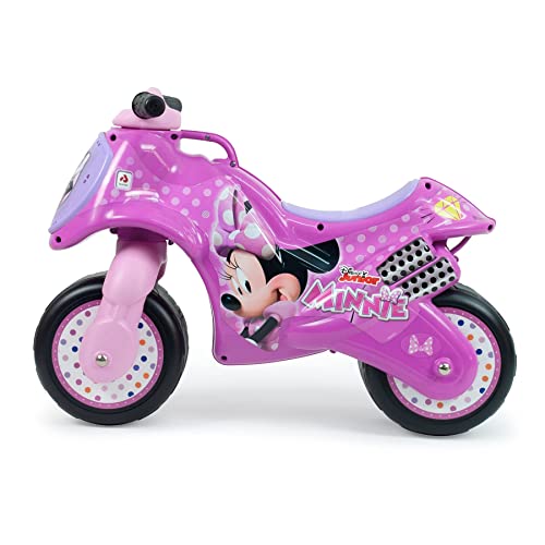 INJUSA - Moto Correpasillos Neox Minnie Mouse Rosa Licenciada con Decoración Permanente y Asa de Transporte Recomendada a Niños +18 Meses