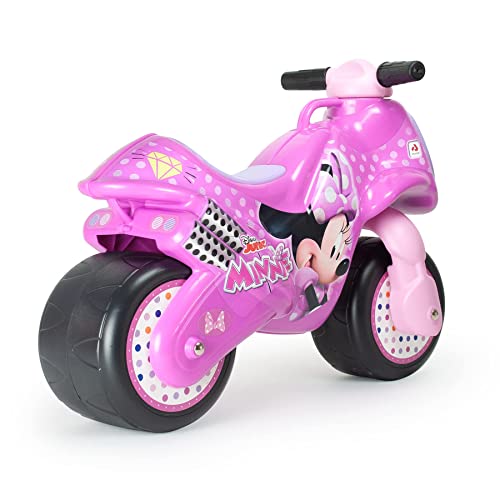 INJUSA - Moto Correpasillos Neox Minnie Mouse Rosa Licenciada con Decoración Permanente y Asa de Transporte Recomendada a Niños +18 Meses