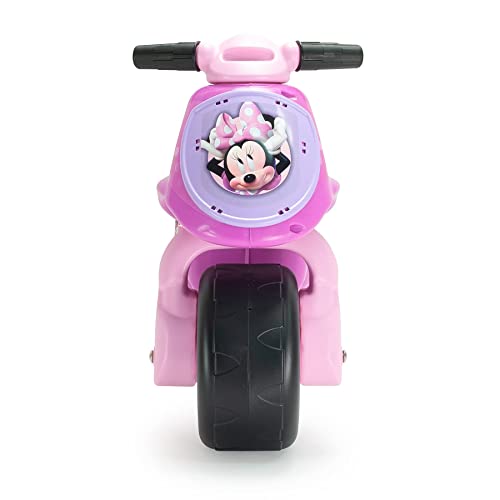 INJUSA - Moto Correpasillos Neox Minnie Mouse Rosa Licenciada con Decoración Permanente y Asa de Transporte Recomendada a Niños +18 Meses