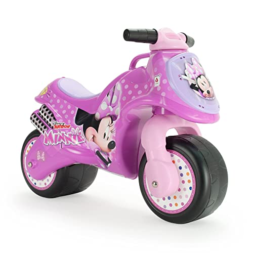 INJUSA - Moto Correpasillos Neox Minnie Mouse Rosa Licenciada con Decoración Permanente y Asa de Transporte Recomendada a Niños +18 Meses
