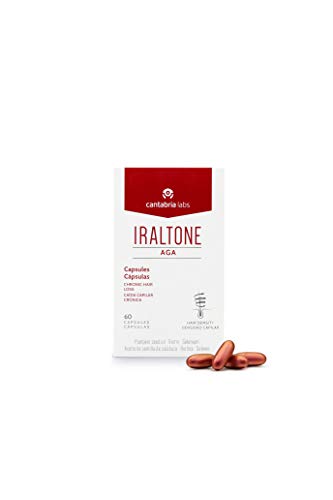 Iraltone Aga Capsulas - Complemento Alimenticio Para El Manejo de la Caída Capilar Crónica, Marrón, 60 Capsulas