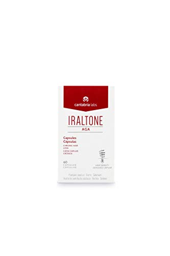 Iraltone Aga Capsulas - Complemento Alimenticio Para El Manejo de la Caída Capilar Crónica, Marrón, 60 Capsulas