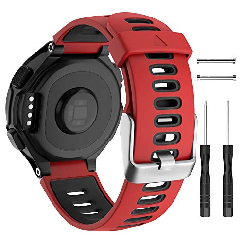 ISABAKE Correa de Reloj para Garmin Forerunner 735XT, Correa de Silicona Suave con Hebilla de Metal, tamaño Ajustable, Compatible con Garmin Forerunner735xt/220/230/235/620/630