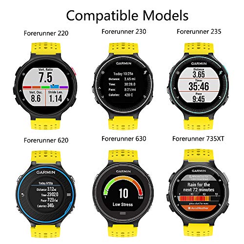 ISABAKE Correa para Garmin Forerunner 735XT 235 230 220 620 630 Accesorios, Correa de Repuesto de Silicona Suave para Garmin 235/230/620/630/35XT (Amarillo)