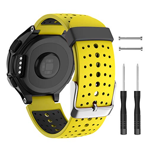 ISABAKE Correa para Garmin Forerunner 735XT 235 230 220 620 630 Accesorios, Correa de Repuesto de Silicona Suave para Garmin 235/230/620/630/35XT (Amarillo)