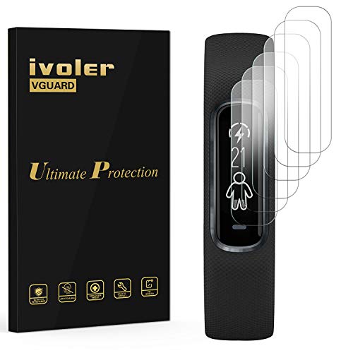 ivoler 6 Piezas Protector de Pantalla para Garmin Vivosmart 4, [Cobertura Completa] [líquida Instalar] [No Burbujas] HD Transparente TPU Suave láminas Protectora
