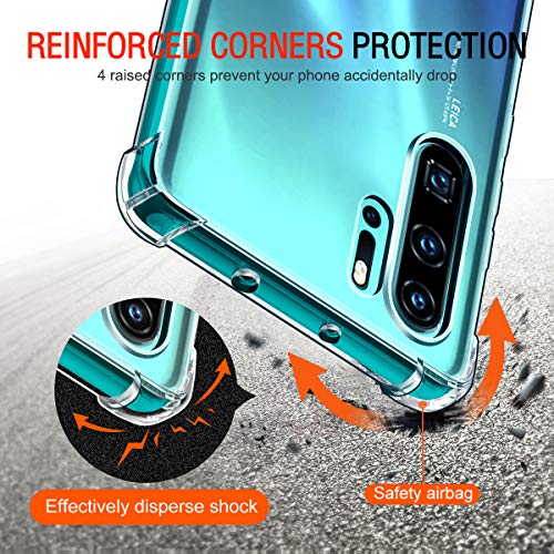 ivoler Funda para Huawei P30 Pro/Huawei P30 Pro New Edition, Carcasa Protectora Antigolpes Transparente con Cojín Esquina Parachoques, Flexible Suave TPU Silicona Caso Delgada Anti-Choques Case