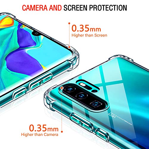 ivoler Funda para Huawei P30 Pro/Huawei P30 Pro New Edition, Carcasa Protectora Antigolpes Transparente con Cojín Esquina Parachoques, Flexible Suave TPU Silicona Caso Delgada Anti-Choques Case