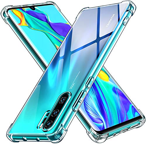 ivoler Funda para Huawei P30 Pro/Huawei P30 Pro New Edition, Carcasa Protectora Antigolpes Transparente con Cojín Esquina Parachoques, Flexible Suave TPU Silicona Caso Delgada Anti-Choques Case