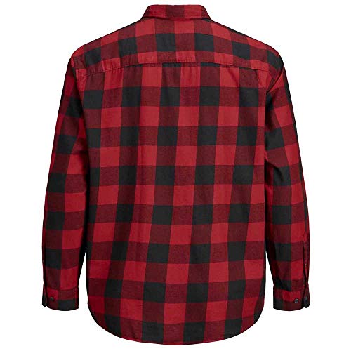 Jack & Jones Jjegingham PS Noos-Camiseta de Sarga (Talla L/S) Camisa, Color Rojo, 3XL para Hombre