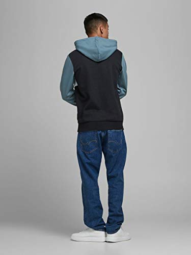 JACK & JONES JJELOGO Blocking Sweat Hood STS Sudadera con capucha, Azul (China Blue), M para Hombre