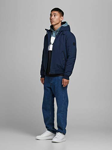 JACK & JONES JJELOGO Blocking Sweat Hood STS Sudadera con capucha, Azul (China Blue), M para Hombre