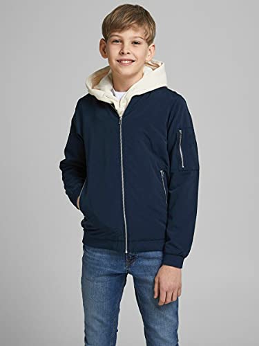 Jack & Jones JJERUSH Bomber JR Chaqueta, Azul Marino, Tamaño de la Cintura:90 cm para Niños