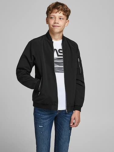 Jack & Jones Junior Jjerush Bomber Jr Chaqueta, Black, 164 para Niños