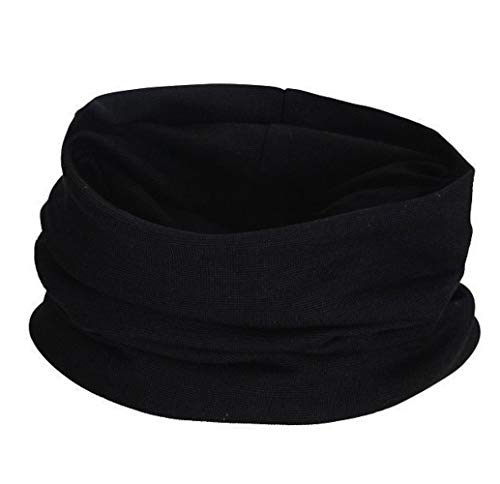 Jasmine Silk Snood/bufanda de seda pura cuello calentador Tuebe pasamontañas negro