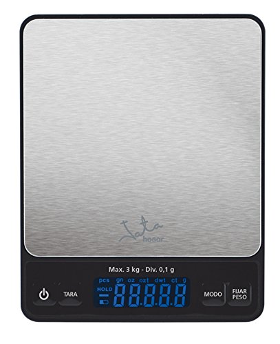 Jata Hogar Mod. 773 Balanza de Cocina de Gran precisión, Capacidad 3kg, 0 W, 3 litros, 0 Decibeles, Gris