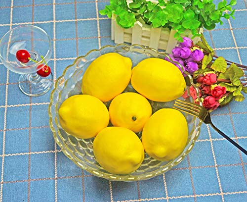 JEDFORE - Limón artificial realista simulación de frutas falsas limones para la casa cocina decoración del partido amarillo 12 unids set