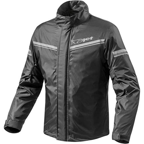 JET Moto Chaqueta Ropa de Agua con Estuche (M, Negro)