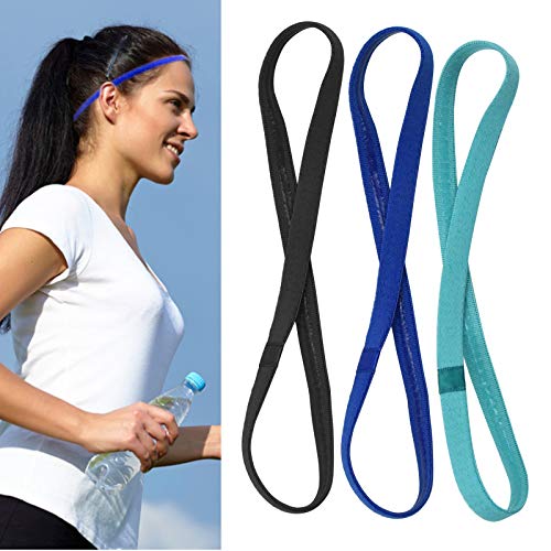 Jinlaili Diadema Deportiva Elásticas, 5 pz Cinta Pelo Deporte, Cintas de Pelo para Fitness para Mujer, Bandas de Cabeza Silicona Antideslizante para Mujeres y Hombres