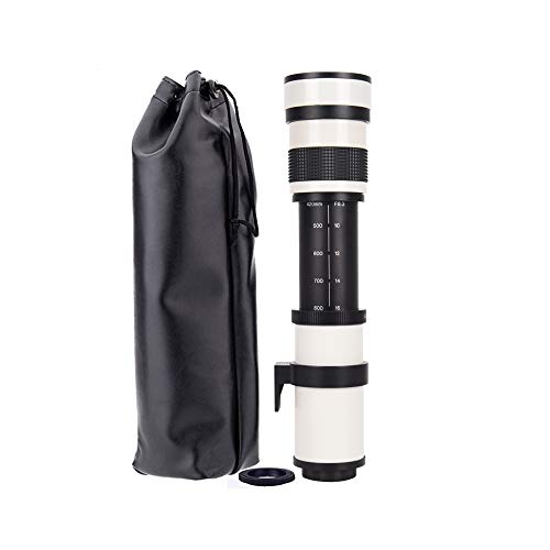 JINTU 420-800mm Teleobjetivo Cámara Zoom Lentes F/8.3-16 Manual MF para Canon NIKON DSLR Cámaras Digitales 60D 70D 80D 90D 4000D 1200D D90 D5600 D5000 D5100 D3200 D3500 D7200 Aleación de Aluminio