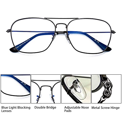 JM Gafas Filtro Luz Azul. Cómodas y Resistentes. Máxima Protección contra Pantallas y Monitores. Para Mujer y Hombre. [Color Negro]