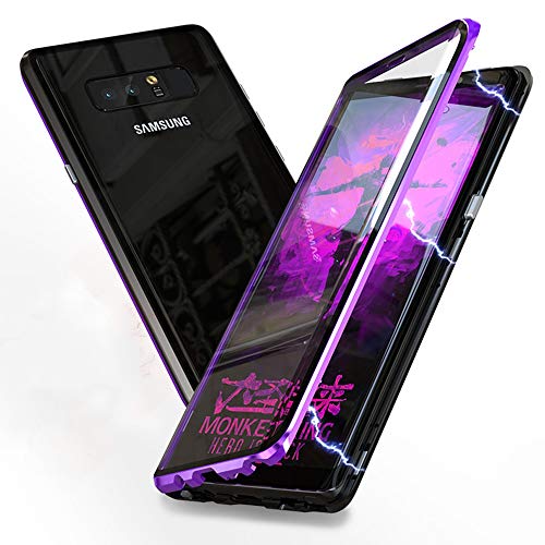 Jonwelsy Funda para Samsung Galaxy S10, Adsorción Magnética Parachoques de Metal con 360 Grados Protección Case Cover Transparente Ambos Lados Vidrio Templado Cubierta para Samsung S10 (Morado)