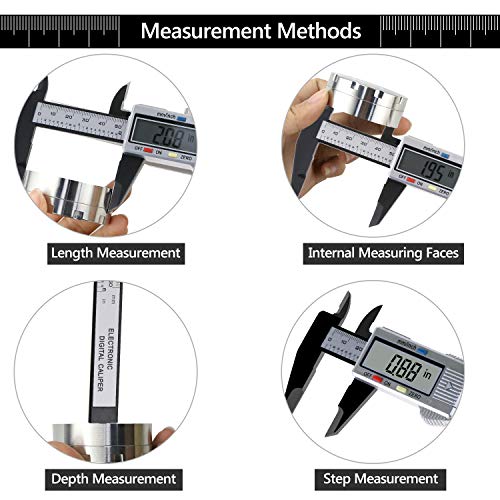 joylink Digital Vernier Calibre, Calibre Vernier Calibre Exterior Diámetro Interior Profundidad Electrónico Digital con Pantalla LCD Pie de Rey Digital Auto Off Inch/MM de 0-150mm