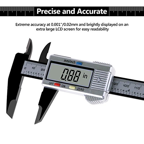 joylink Digital Vernier Calibre, Calibre Vernier Calibre Exterior Diámetro Interior Profundidad Electrónico Digital con Pantalla LCD Pie de Rey Digital Auto Off Inch/MM de 0-150mm