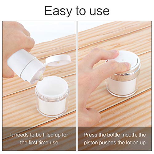 Jubaopen 3PCS Dispensador Bomba Contenedor de Cosmeticos Contenedor de Maquillaje Botella de Viaje Recargable Botes Maquillaje Dispensador Bomba Vacio 50g para Crema Serum Viaje (6.1 * 6.1 * 7.5cm)