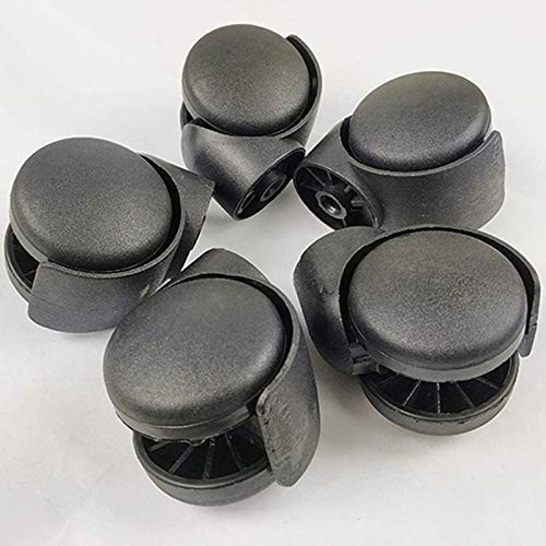 Juego de Ruedas Universales para Silla de Oficina de 5 Ruedas de Conversión de PU, Ruedas Para Silla de Oficina Sin Varilla, Ruedas para Muebles de 50 mm, Diámetro De Orificio de 8 mm,Negro