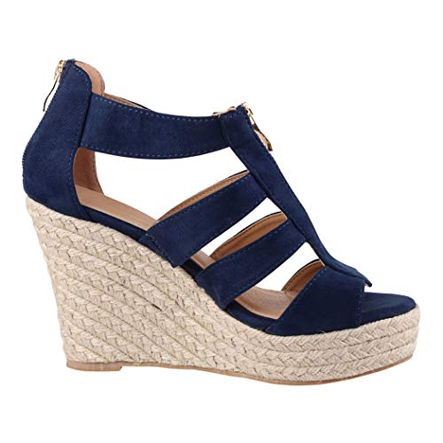 Jumex Elara Sandalias de Mujer Cuña Plataforma Chunkyrayan Azul Marino TH82221-Navy-40