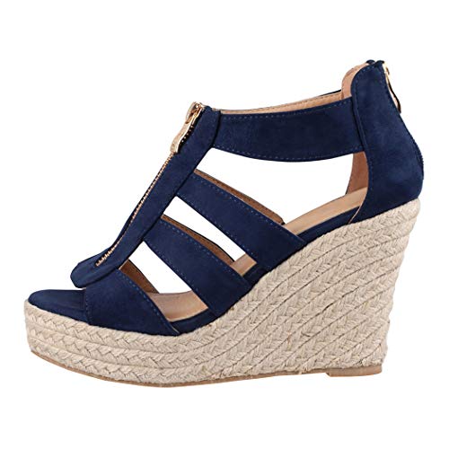 Jumex Elara Sandalias de Mujer Cuña Plataforma Chunkyrayan Azul Marino TH82221-Navy-40