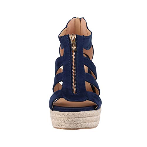 Jumex Elara Sandalias de Mujer Cuña Plataforma Chunkyrayan Azul Marino TH82221-Navy-40