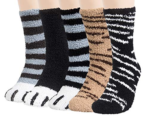 Justay 5 pares de calcetines mullidos para hombre de alta elasticidad invierno super cálido cama calcetines