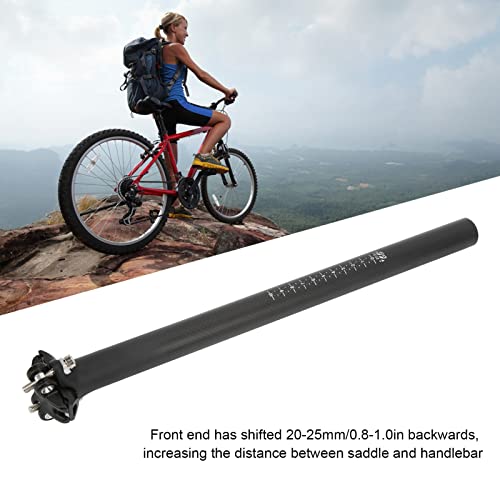 KAKAKE Tija de Sillín de Bicicleta, Superligera, No Fácil de Romper T700, Material de Fibra de Carbono de Alta Resistencia, Poste de Sillín de Bicicleta de Carretera para Bicicletas de(27,2 * 350 MM)