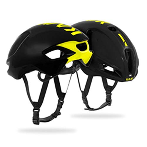 Kask Utopia - Casco de Bicicleta para Adulto, Unisex, Color Negro y Amarillo