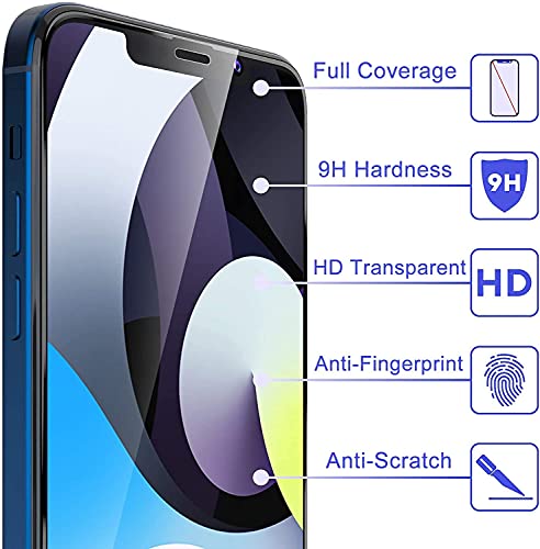 Kdely Protector de Pantalla Compatible con iPhone 12 Pro Max, Cristal Vidrio Templado, Cobertura Completa, Ultra Resistent y Transparent, Antiarañazos, Antihuellas-6.7 Pulgadas